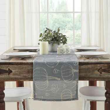 Silhouette Pumpkin Grey Runner 12x48 - The Fox Decor